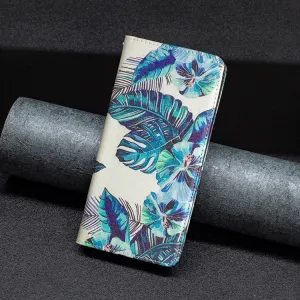 ART Peňaženkový kryt Xiaomi Redmi 10C BLUE LEAVES