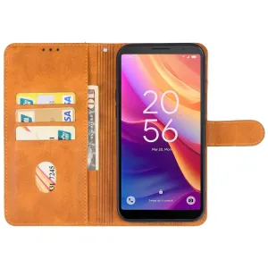 SMOOTH Peňaženkové puzdro pre TCL 501 hnedé