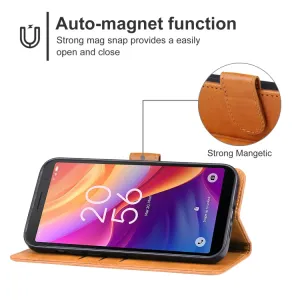 SMOOTH Peňaženkové puzdro pre TCL 501 hnedé