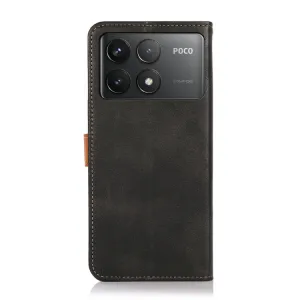 KHAZNEH DUAL-COLOR Peňaženkový kryt pre Xiaomi Poco F6 Pro čierny
