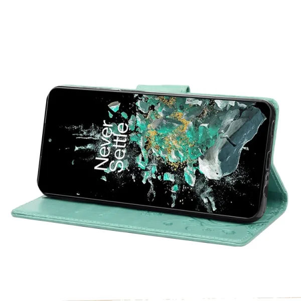ART FLORAL Peňaženkový kryt OnePlus 10T 5G zelený