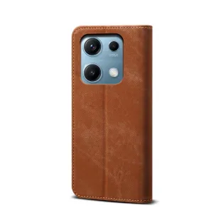 DENIM Peňaženkový kryt pre Xiaomi Redmi Note 14S hnedý