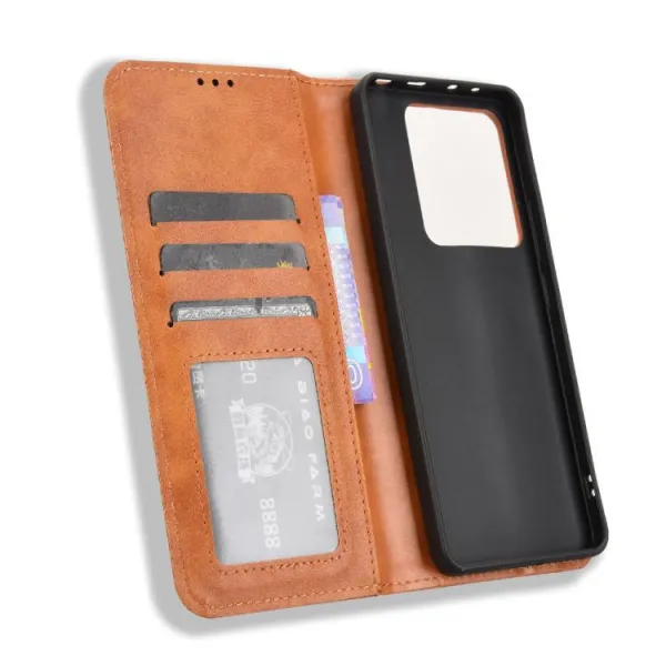 BUSINESS Peňaženkové puzdro pre Xiaomi Poco M7 Pro 5G hnedé