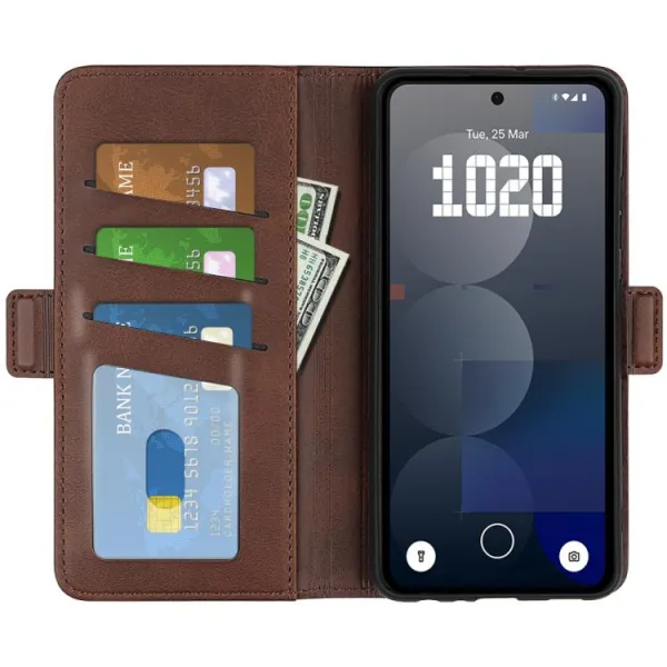 SIDE Peňaženkové puzdro pre Nothing Phone (3a) Pro tmavohnedé