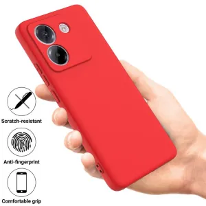 RUBBER Ochranný obal pre Xiaomi Poco M7 Pro 5G červený