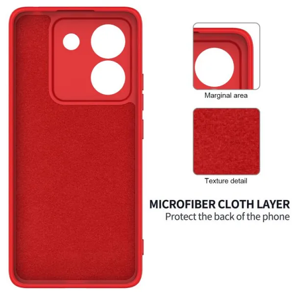 RUBBER Ochranný obal pre Xiaomi Poco M7 Pro 5G červený