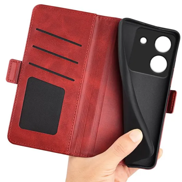 SIDE Peňaženkové puzdro pre Xiaomi Poco M7 Pro 5G červené