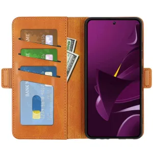 SIDE Peňaženkové puzdro pre Xiaomi Poco M7 Pro 5G svetlohnedé