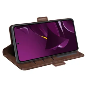 SIDE Peňaženkové puzdro pre Xiaomi Poco M7 Pro 5G tmavohnedé