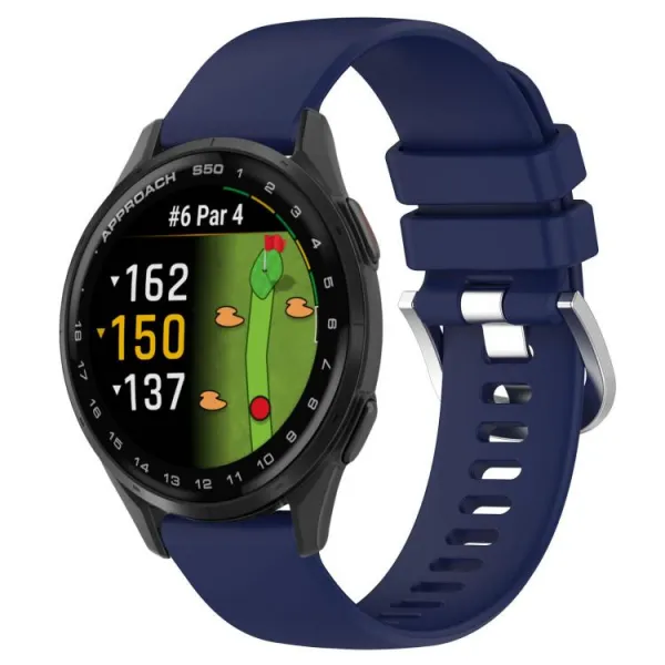 SILICONE Vymeniteľný remienok pre Garmin Approach S50 tmavomodrý