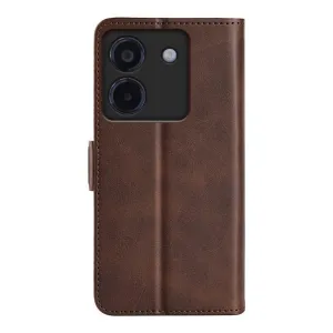 SIDE Peňaženkové puzdro pre Xiaomi Poco M7 Pro 5G tmavohnedé