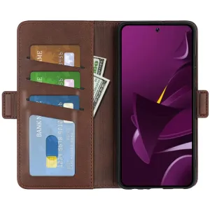 SIDE Peňaženkové puzdro pre Xiaomi Poco M7 Pro 5G tmavohnedé