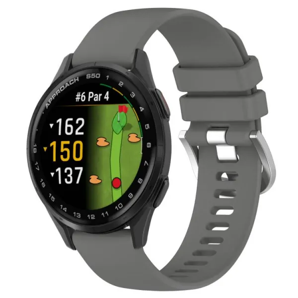 SILICONE Vymeniteľný remienok pre Garmin Approach S50 tmavošedý