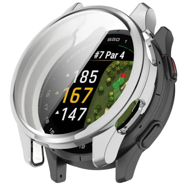 TPU FULL COVER Kryt pre Garmin Approach S50 strieborný