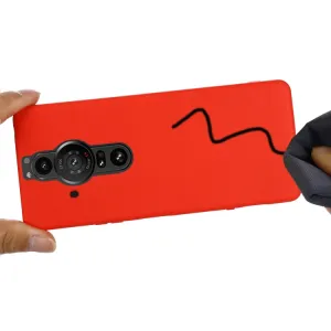 RUBBER Ochranný kryt pre Sony Xperia Pro-I červený