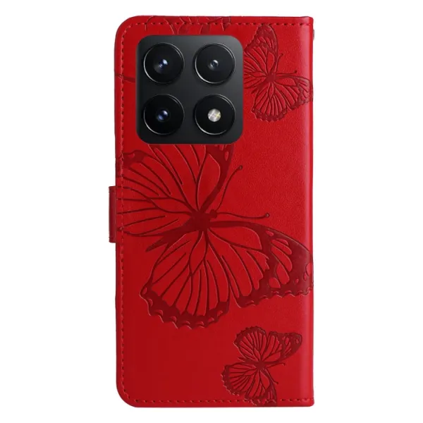 ART BUTTERFLY Peňaženkový obal pre Xiaomi 14T červený