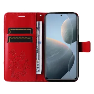 ART BUTTERFLY Peňaženkový obal pre Xiaomi 14T červený