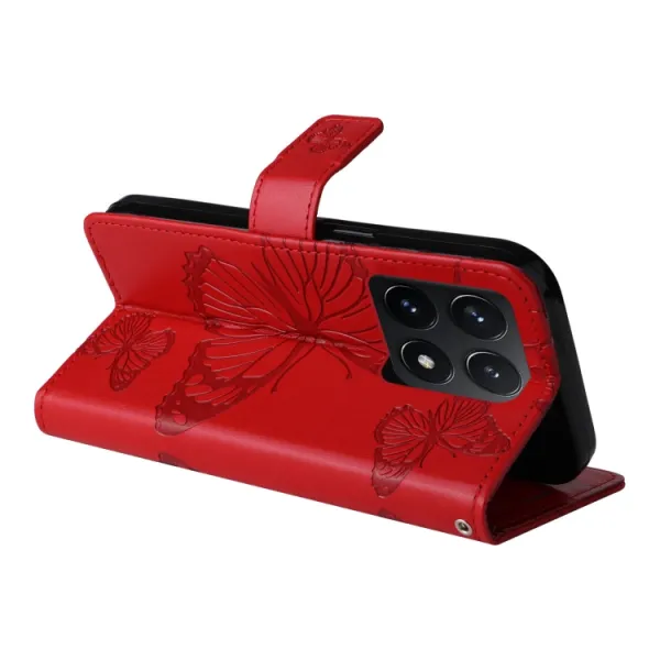 ART BUTTERFLY Peňaženkový obal pre Xiaomi 14T červený