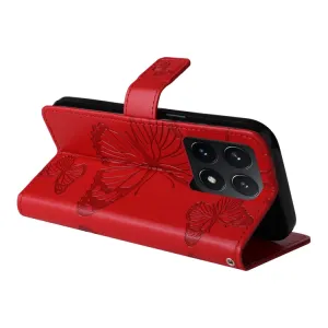 ART BUTTERFLY Peňaženkový obal pre Xiaomi 14T červený
