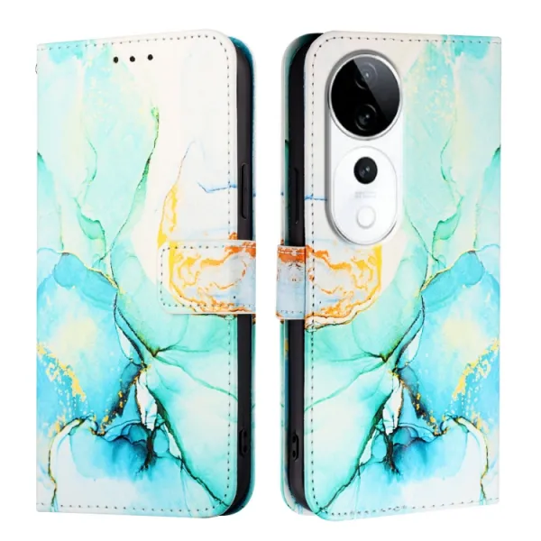 ART MARBLE Peňaženkový kryt pre Vivo V40 5G GREEN
