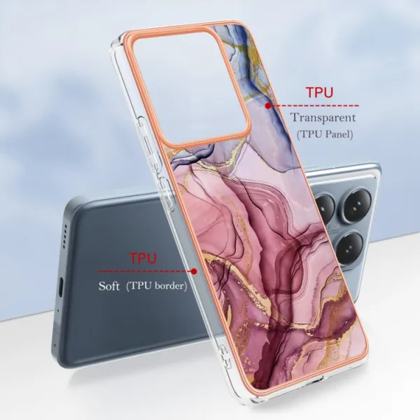 IMD MARBLE Ochranný kryt pre Xiaomi 14T ROSE RED