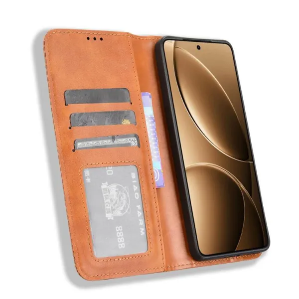 BUSINESS Peňaženkový kryt pre Xiaomi Poco F7 Pro / Poco F7 Ultra hnedý