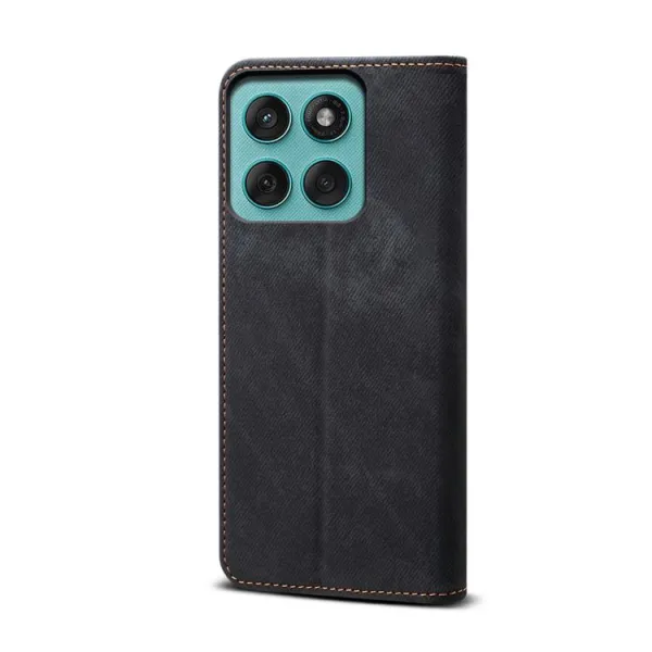 DENIM Peňaženkový kryt pre Motorola Edge 60 / Edge 60 Fusion čierny