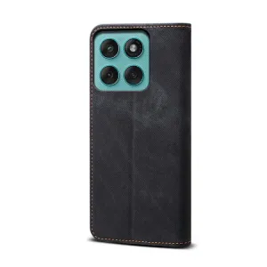 DENIM Peňaženkový kryt pre Motorola Edge 60 / Edge 60 Fusion čierny