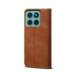 DENIM Peňaženkový kryt pre Motorola Edge 60 / Edge 60 Fusion hnedý