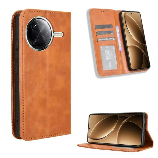 BUSINESS Peňaženkový kryt pre Xiaomi Poco F7 Pro / Poco F7 Ultra hnedý