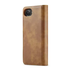 DG.MING Peňaženkový obal 2v1 Apple iPhone 16e / iPhone 17e hnedý
