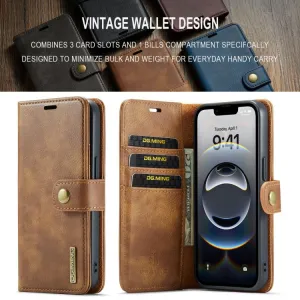DG.MING Peňaženkový obal 2v1 Apple iPhone 16e / iPhone 17e hnedý