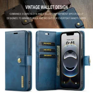 DG.MING Peňaženkový obal 2v1 Apple iPhone 16e / iPhone 17e modrý