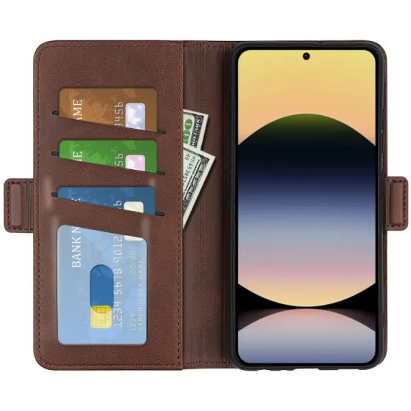 SIDE Peňaženkové puzdro pre Xiaomi Redmi Note 14S tmavohnedé