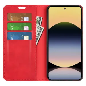 MAGNETIC Zaklápací kryt pre Xiaomi Redmi Note 14S červený
