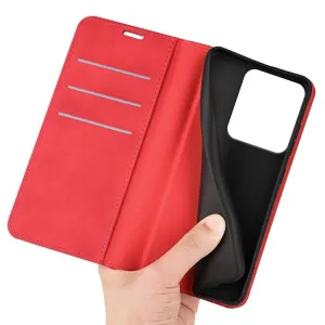 MAGNETIC Zaklápací kryt pre Xiaomi Redmi Note 14S červený