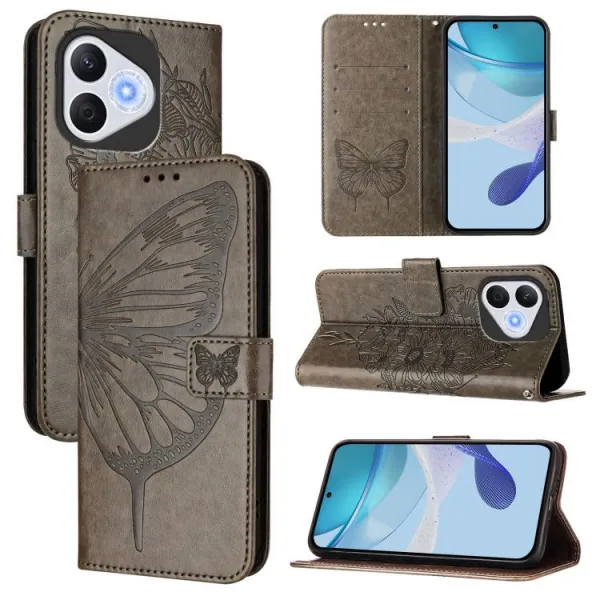 ART BUTTERFLY Peňaženkový obal pre Honor 400 Lite 5G šedý