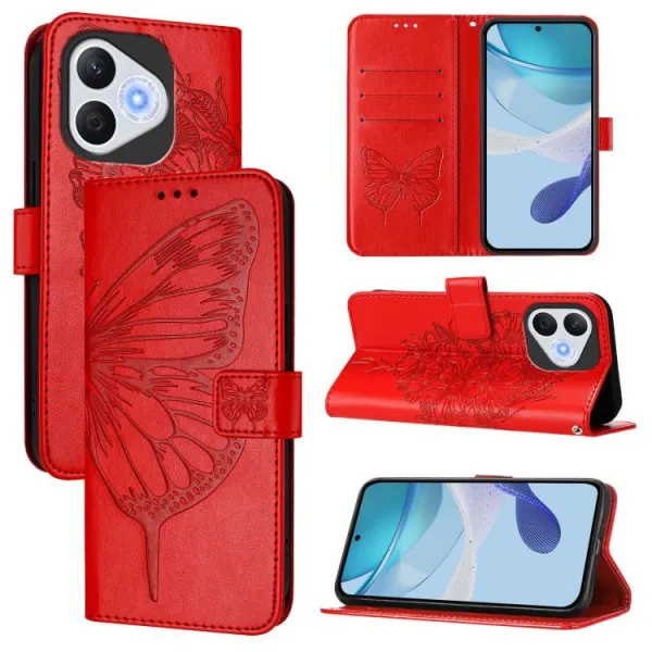 ART BUTTERFLY Peňaženkový obal pre Honor 400 Lite 5G červený