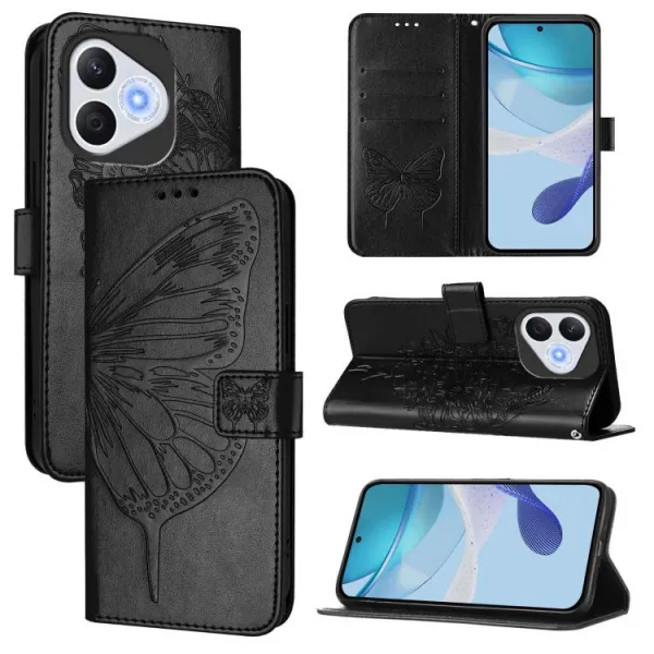ART BUTTERFLY Peňaženkový obal pre Honor 400 Lite 5G čierny