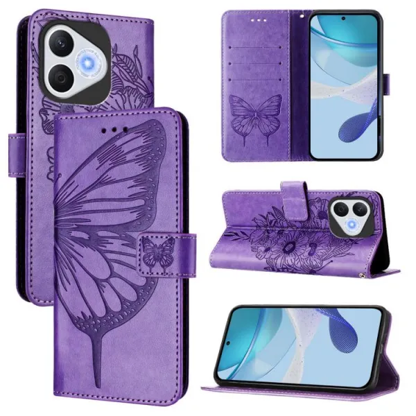 ART BUTTERFLY Peňaženkový obal pre Honor 400 Lite 5G svetlofialový