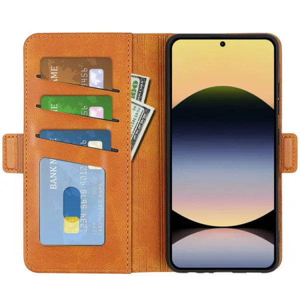 SIDE Peňaženkové puzdro pre Xiaomi Redmi Note 14S svetlohnedé