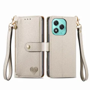 HEART Peňaženkové puzdro pre Honor 400 Lite 5G šedé