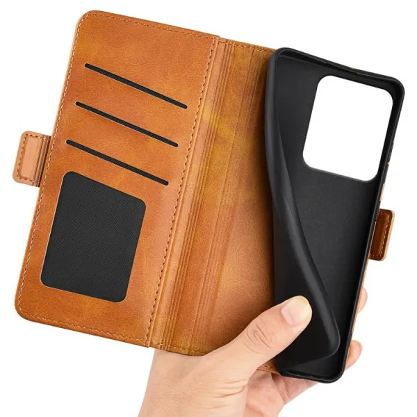 SIDE Peňaženkové puzdro pre Xiaomi Redmi Note 14S svetlohnedé