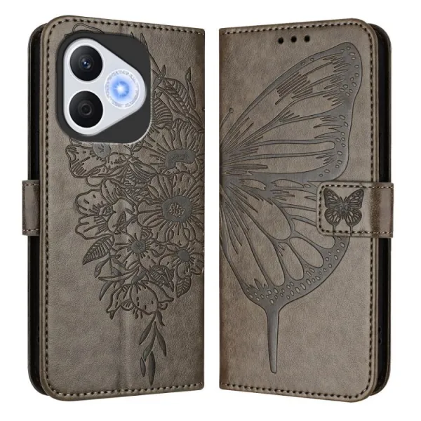 ART BUTTERFLY Peňaženkový obal pre Honor 400 Lite 5G šedý