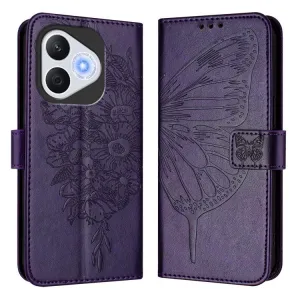ART BUTTERFLY Peňaženkový obal pre Honor 400 Lite 5G tmavofialový