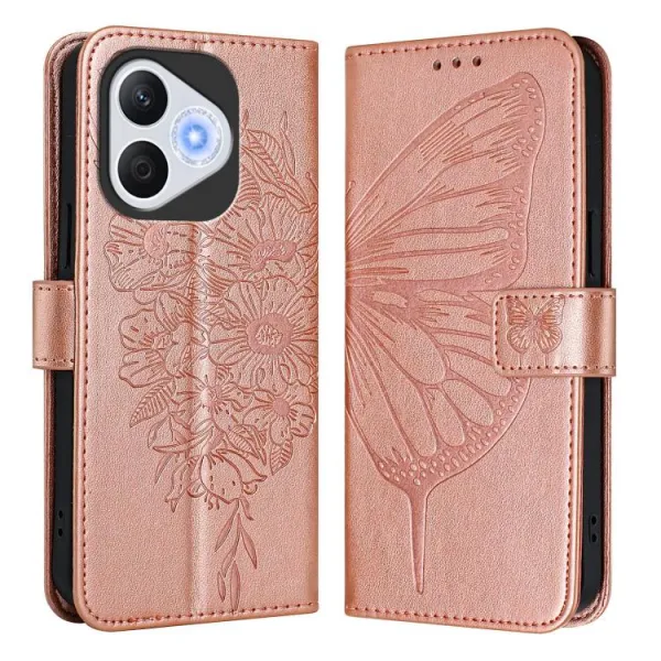 ART BUTTERFLY Peňaženkový obal pre Honor 400 Lite 5G ružový