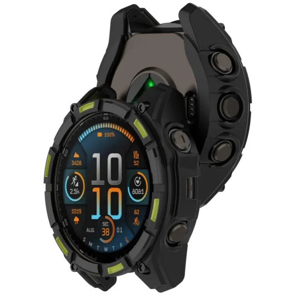 TPU HALF COVER Kryt pre Garmin Tactix 8 47mm čierno-zelený