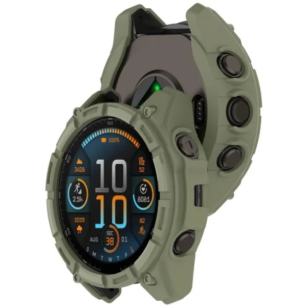 TPU HALF COVER Kryt pre Garmin Tactix 8 Solar 51mm zelený
