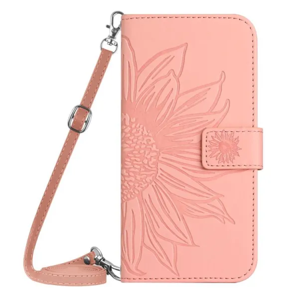 ART SUNFLOWER Peňaženkový obal so šnúrkou pre Xiaomi Redmi Note 15 Pro ružový
