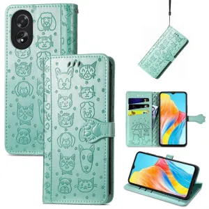ART ANIMALS Peňaženkový obal pre Oppo A38 zelený